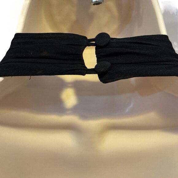 Nicole Miller Platinum Black Halter Evening Gown Size 16 Rhinestone Waist - Picture 15 of 16